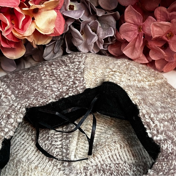 Fuzzy Knit Brown Gradient Fleece Beret Hat - Picture 14 of 15